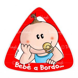Adesivo “Bebè a bordo” azzurro